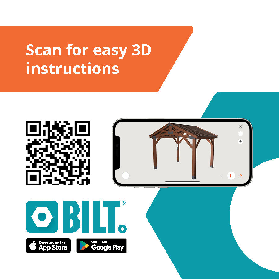 BILT App 3.7m x 3m Norwood Gazebo to assist with assembly