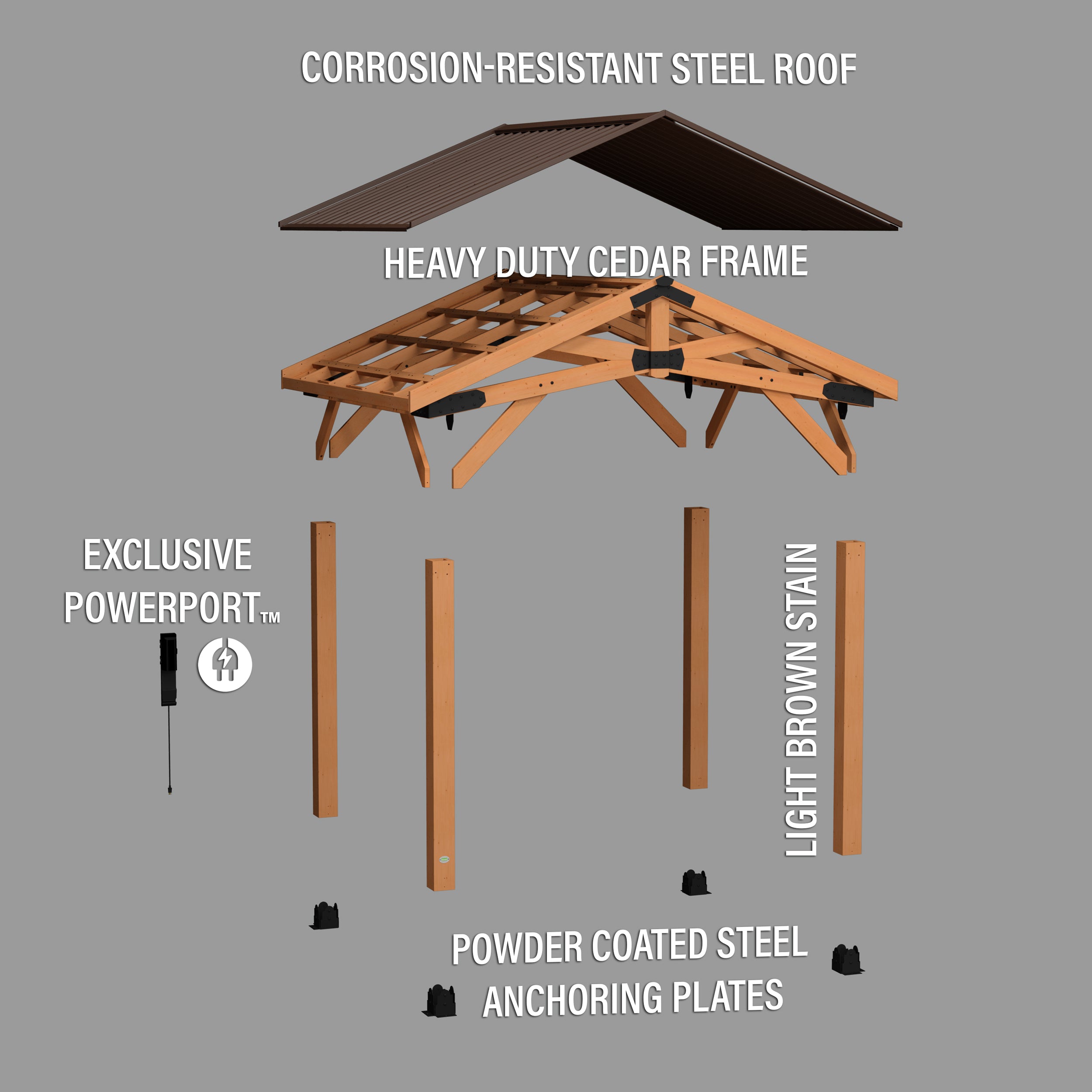 3.7m x 3m Norwood Exploded View