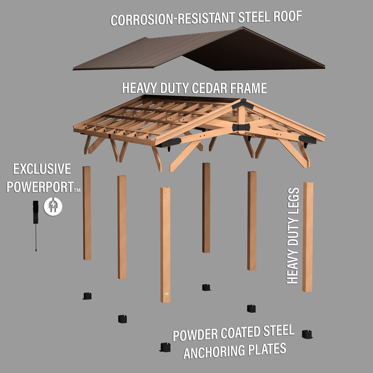6.1m x 3.7m Norwood Carport/Gazebo