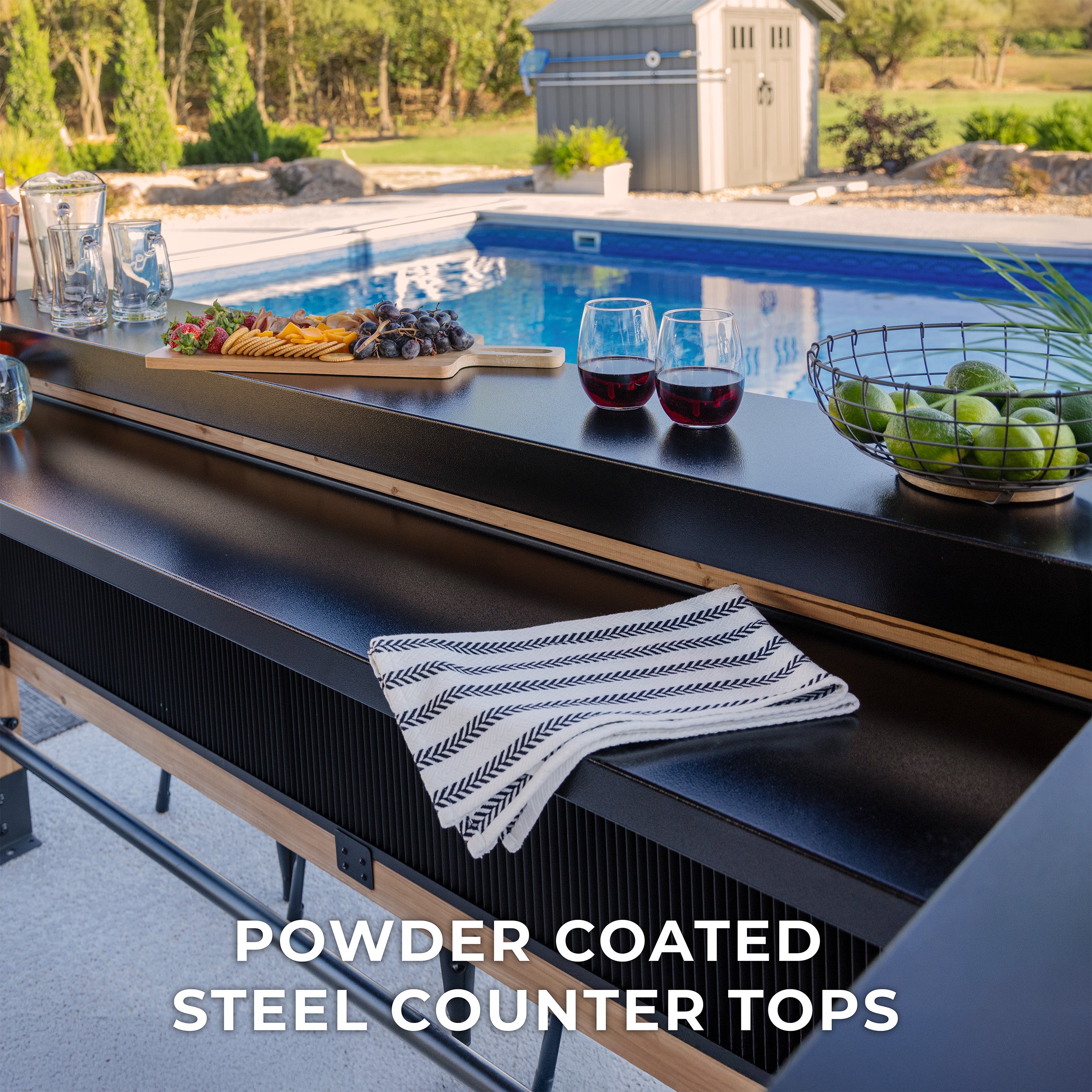 Palisade Outdoor Bar powder coated steel counter tops