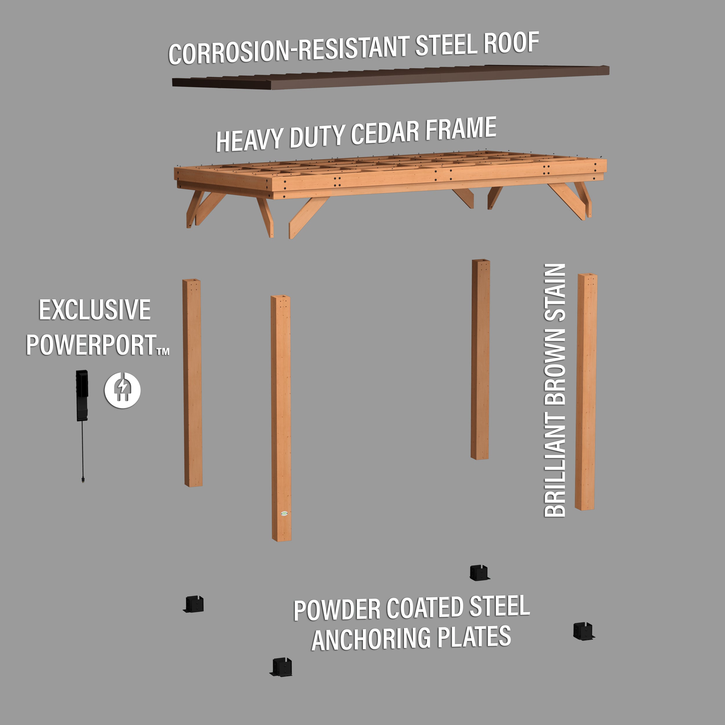 3.6m x 2.9m Arcadia Exploded View