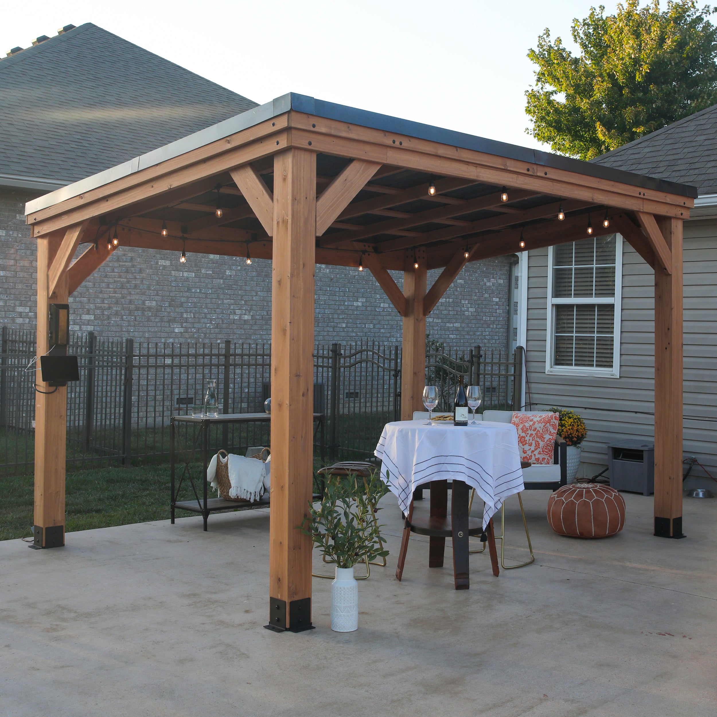 3.7m x 2.9m Arcadia Sloped Roof Gazebo