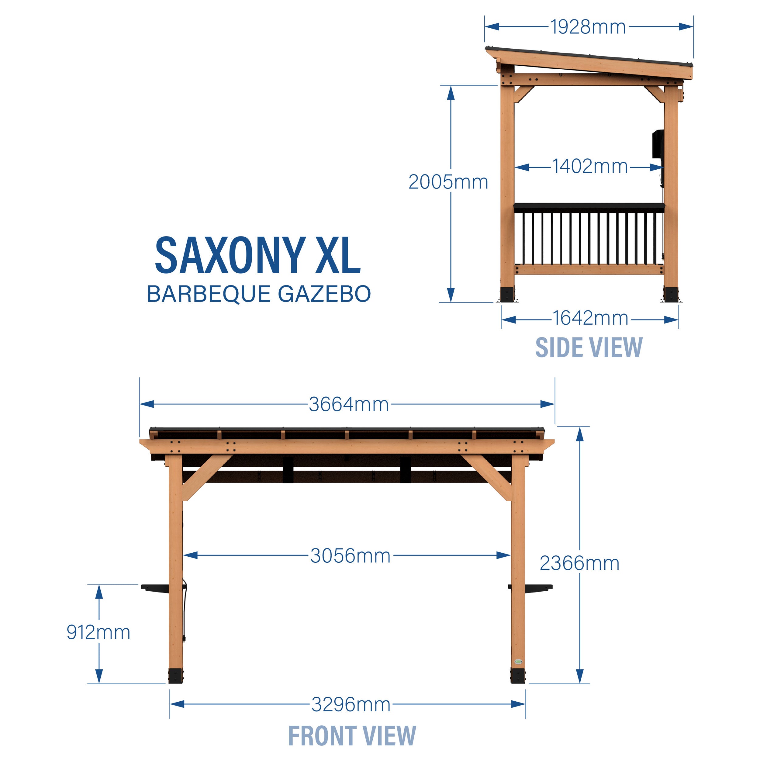 Saxony XL Metric Dimensions