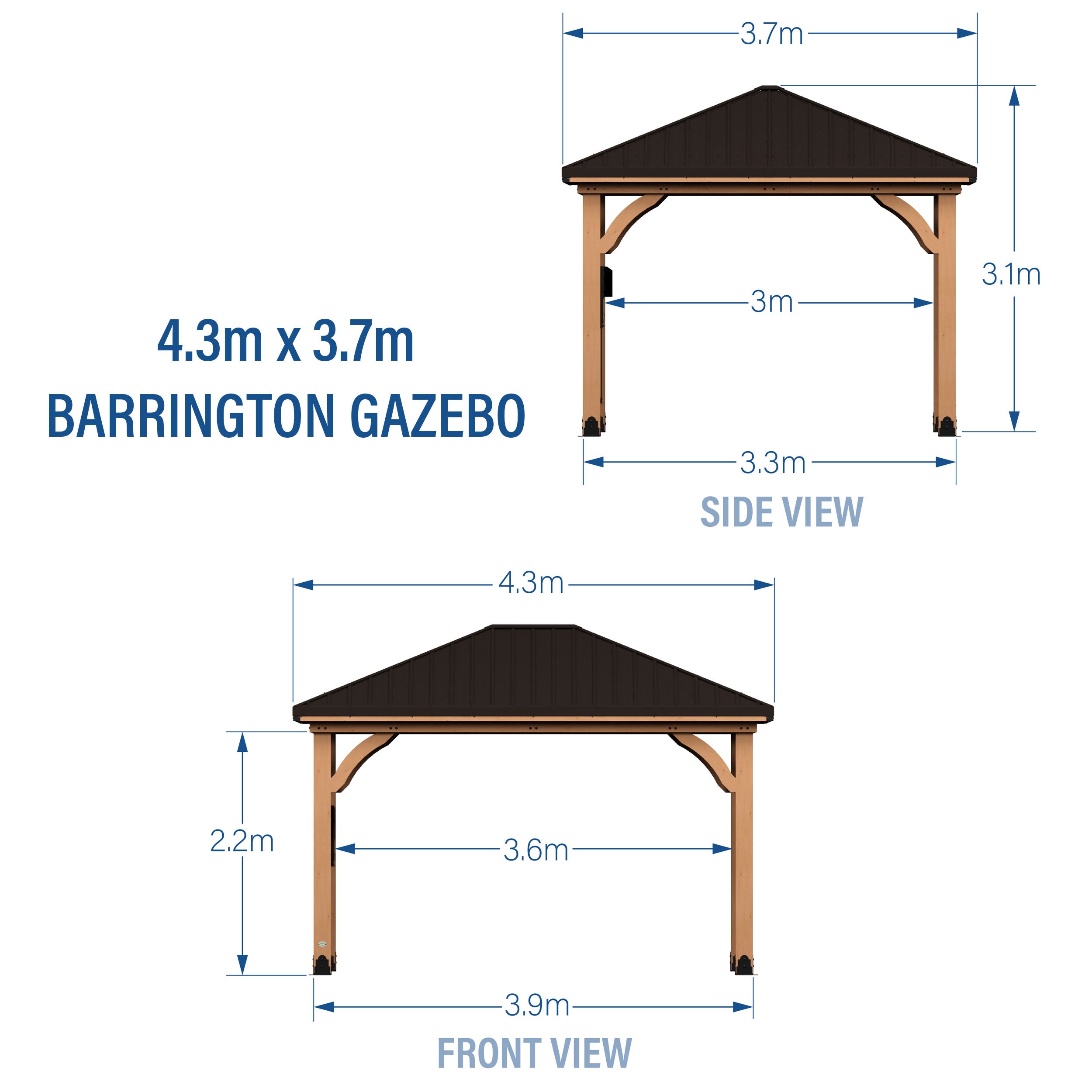4.3m x 3.7m Barrington Metric Dimensions