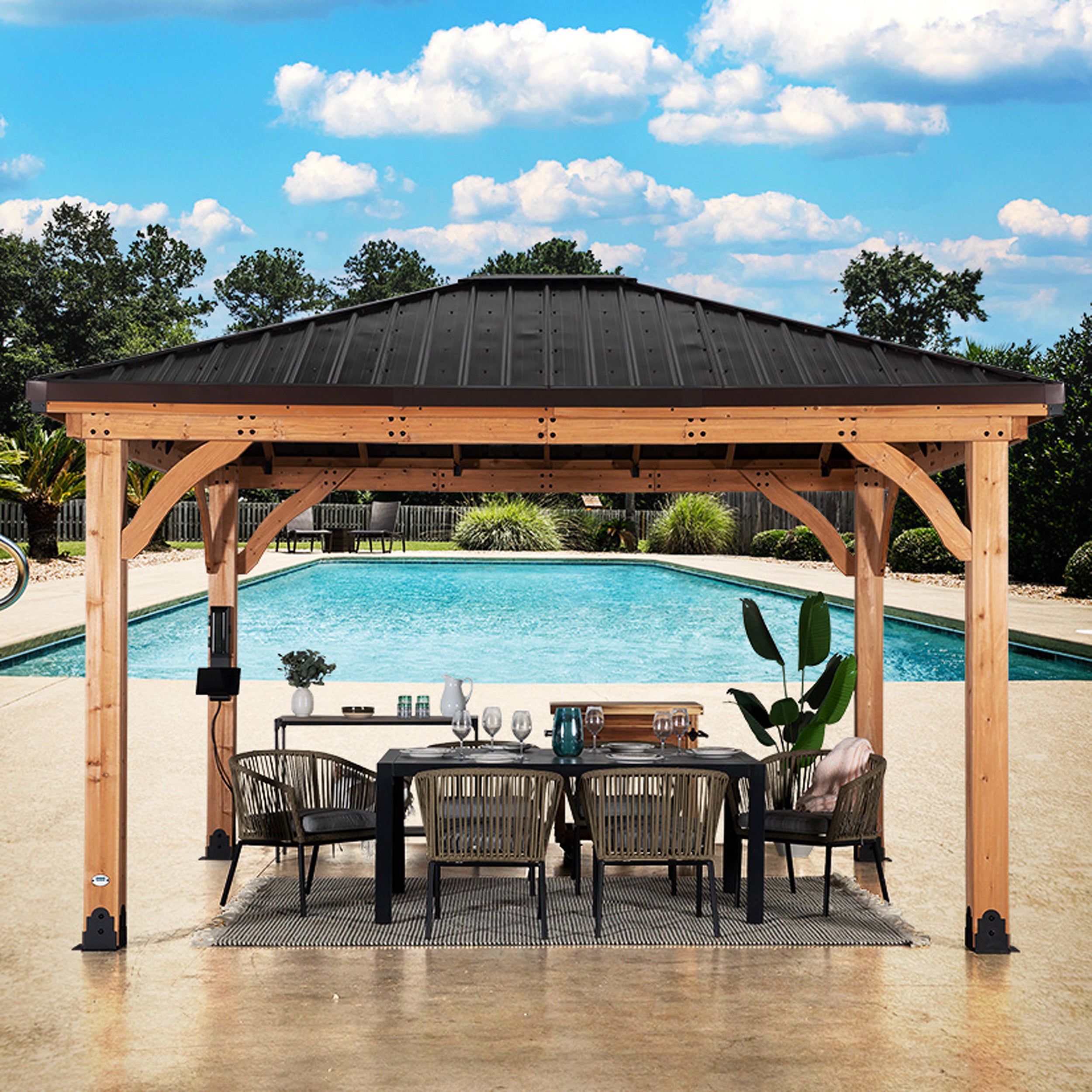 4.3m x 3.7m Barrington Hip Roof Gazebo