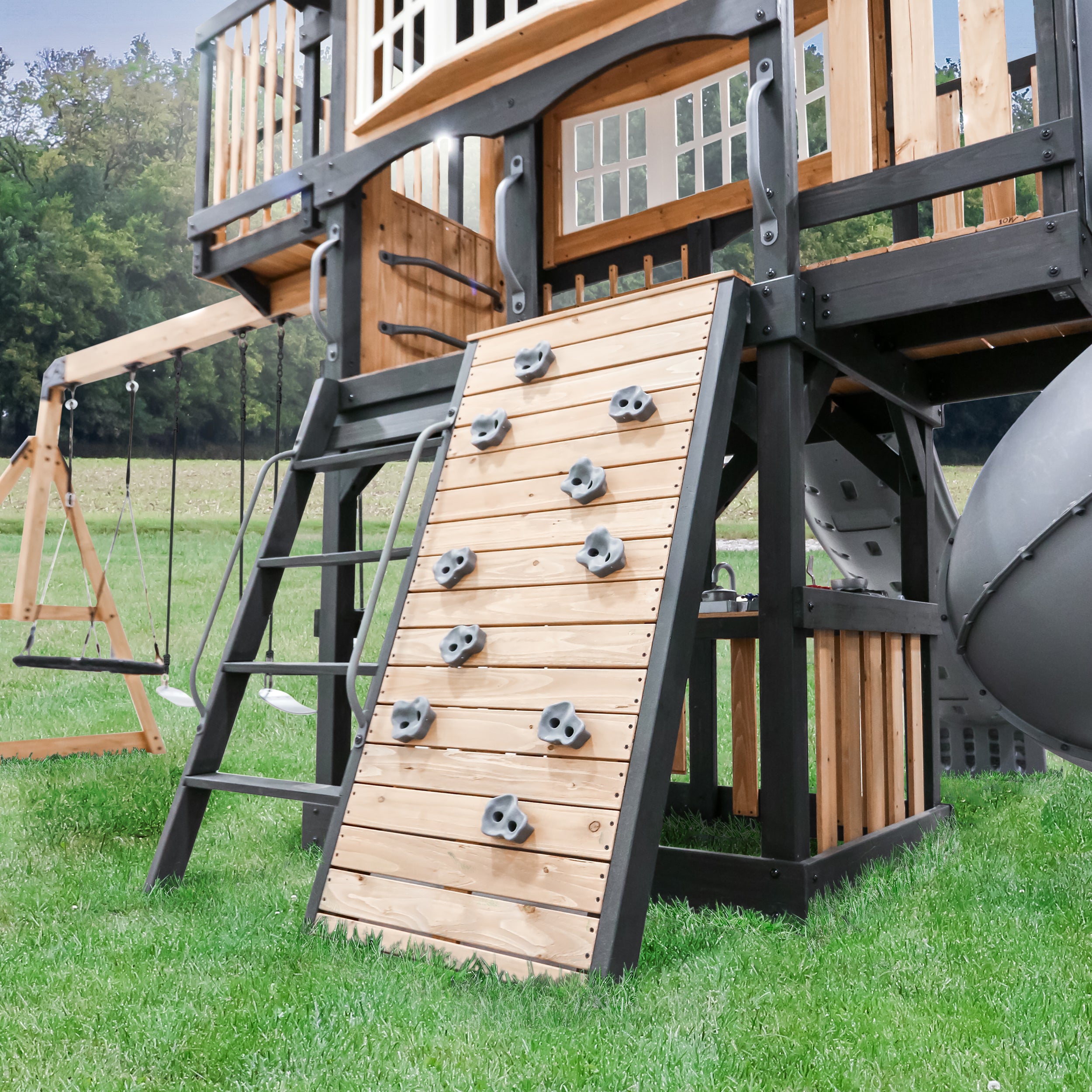 Magnolia Falls Swing Set EN-71 Climbing Wall