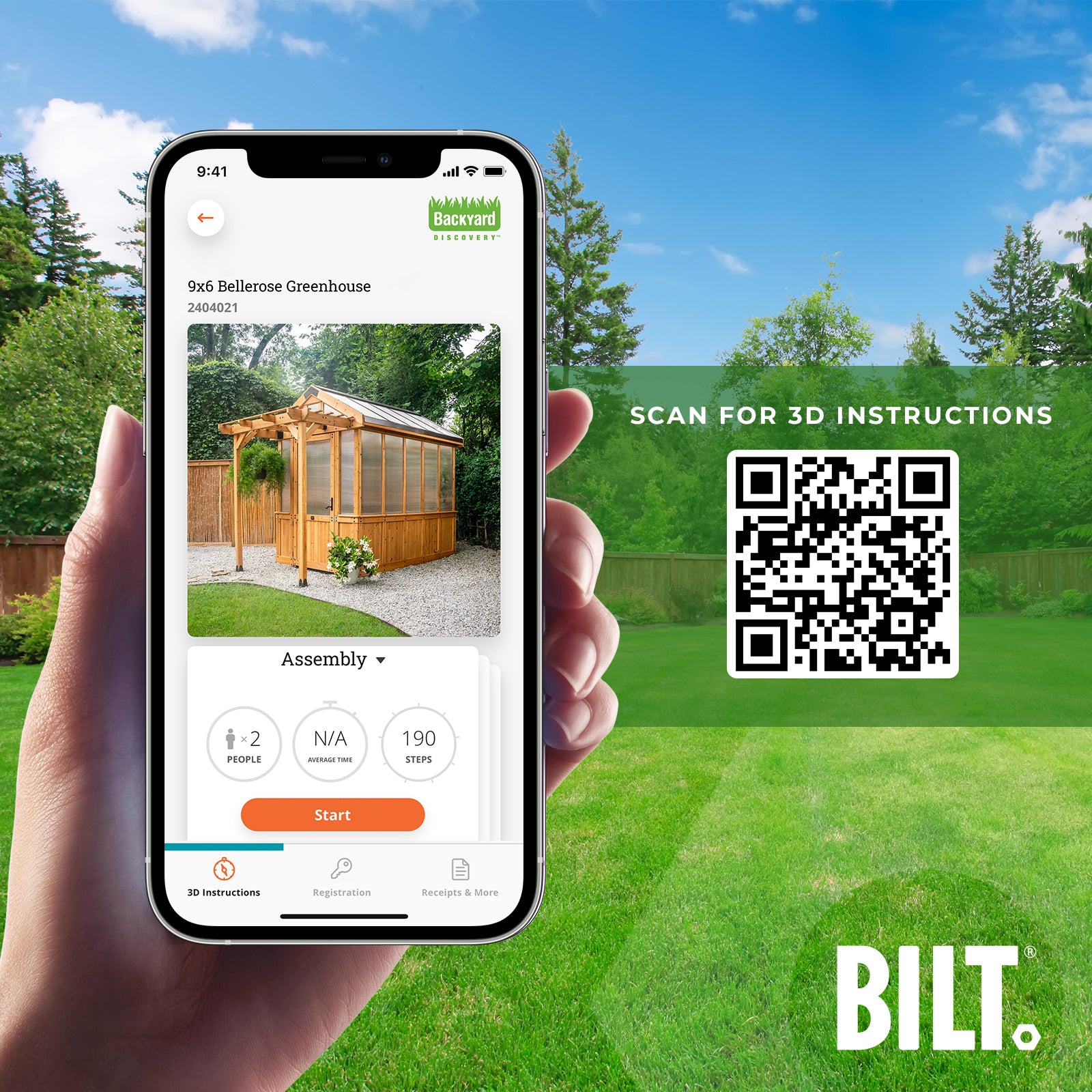 2.9m X 1.8m Bellerose Greenhouse BILT App