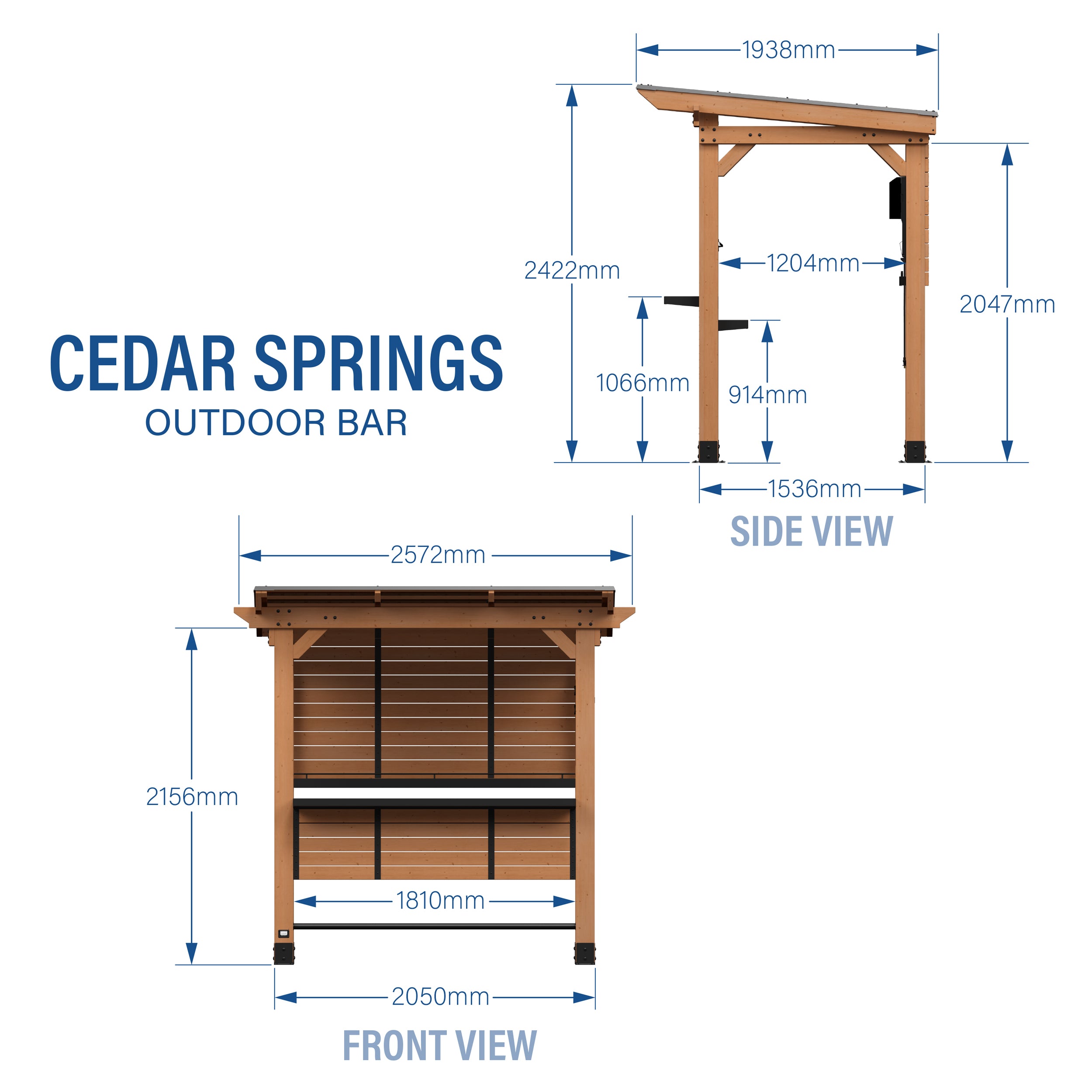 Cedar Springs Bar Metric Dimensions