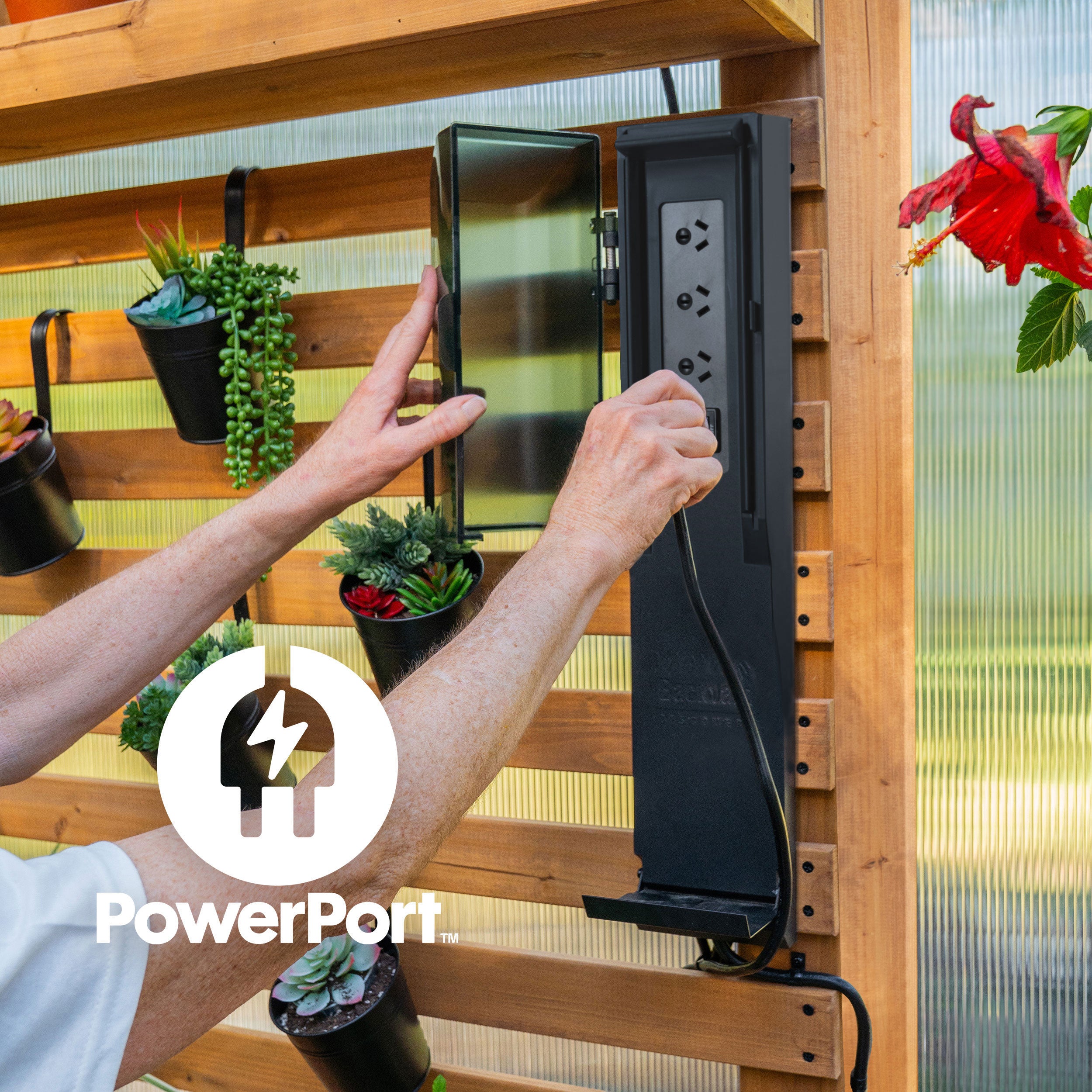 3.3m X 2.2m Poppy Greenhouse powerport