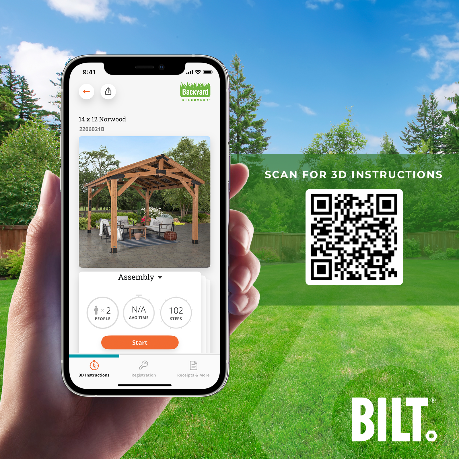 BILT App 4.3m x 3.7m Norwood Gazebo