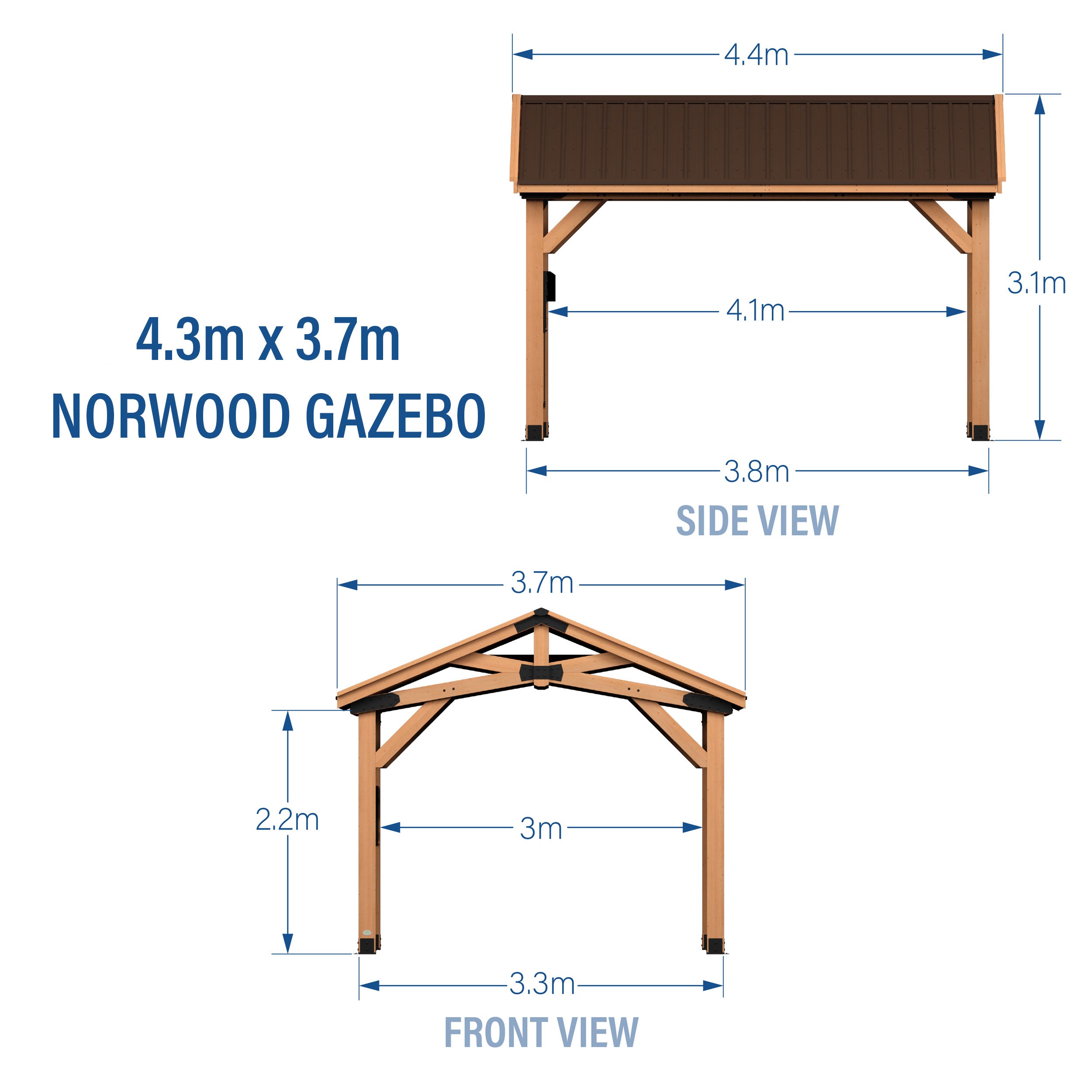 4.3m x 3.7m Norwood metric dimensions