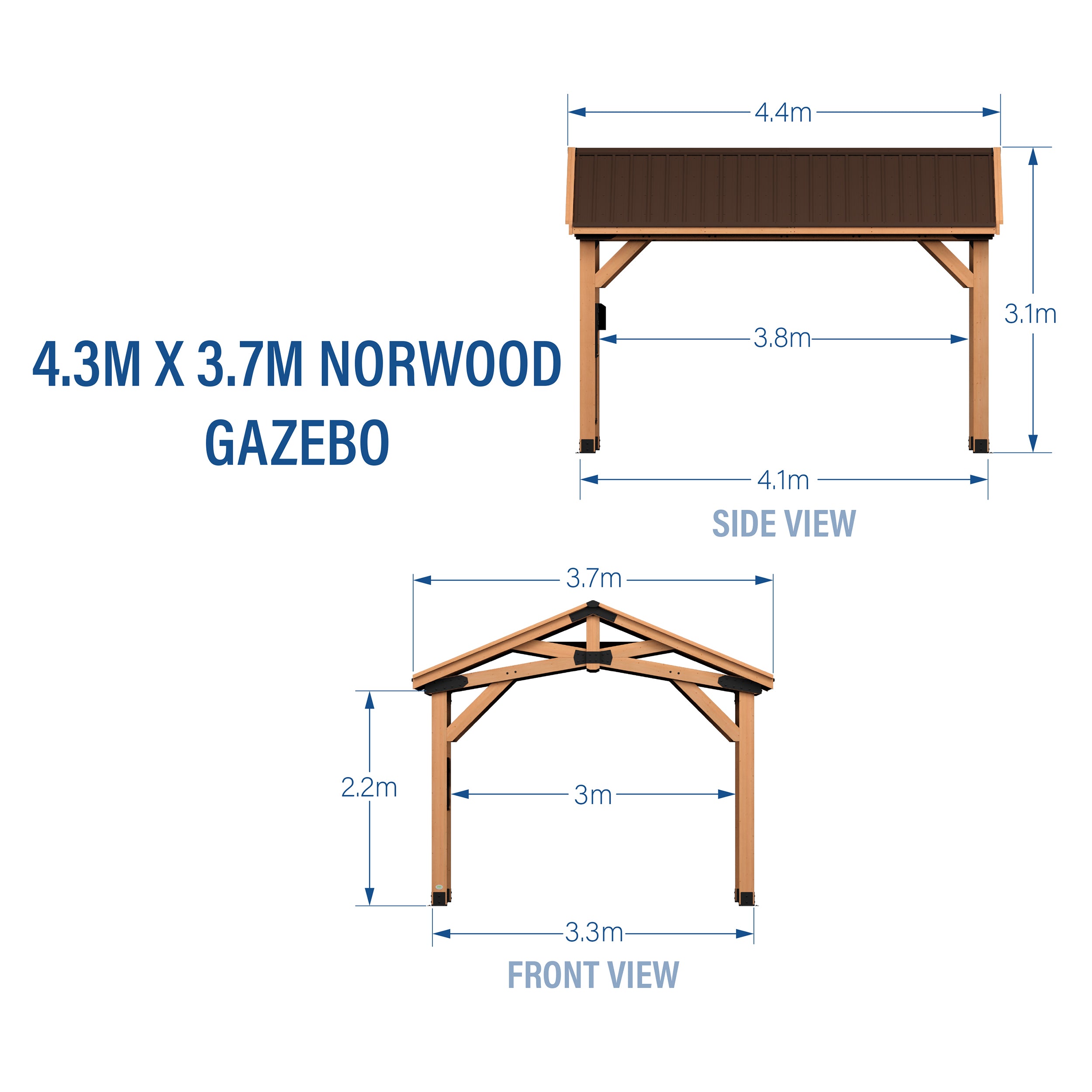 4.3m x 3.7m Norwood metric dimensions