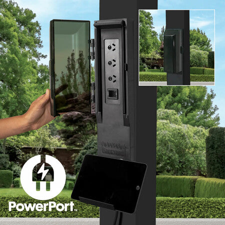 3.6m X 3m Sarasota Steel Louvered Pergola PowerPort