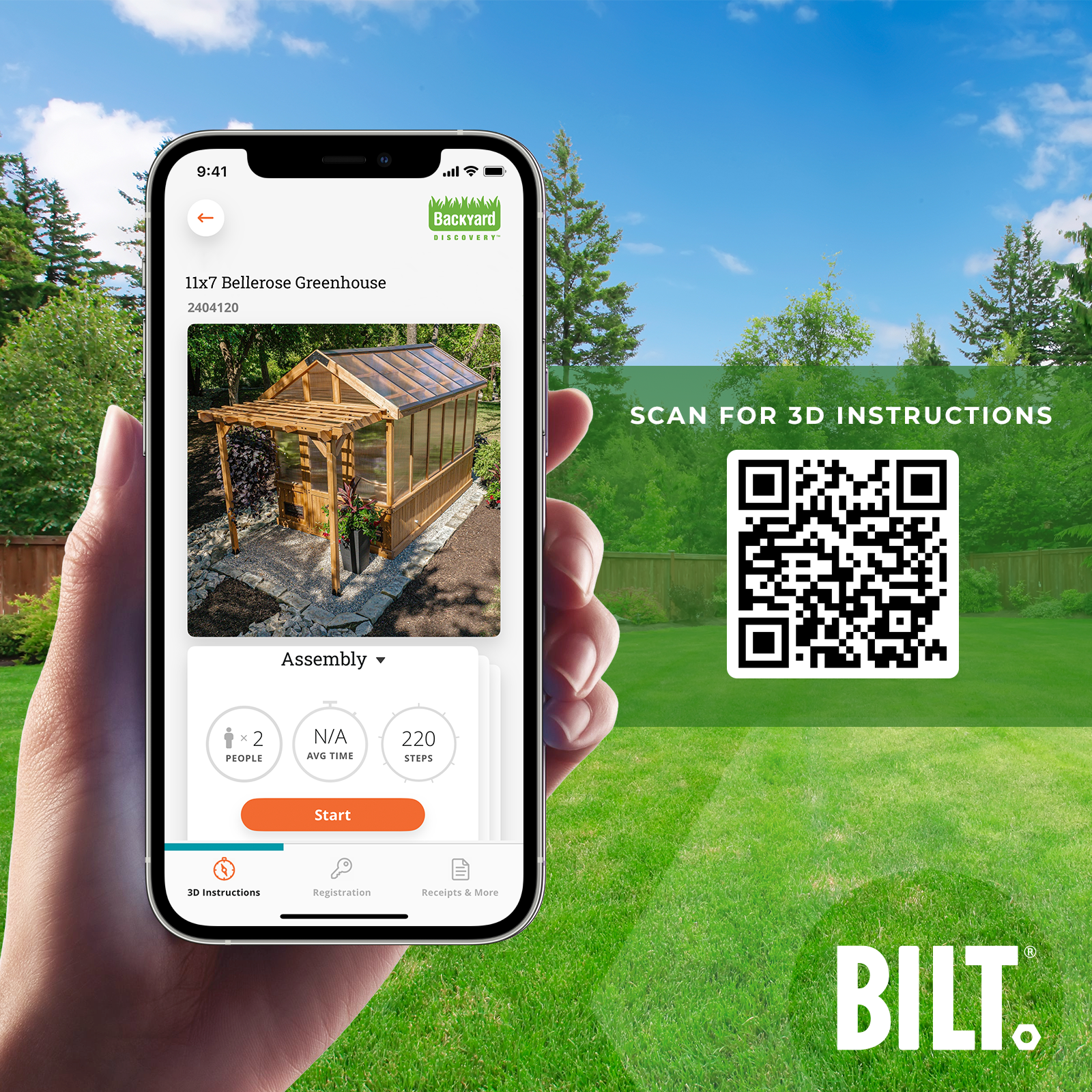 3.3m x 2.1m Bellerose Bilt App for assembly assistance