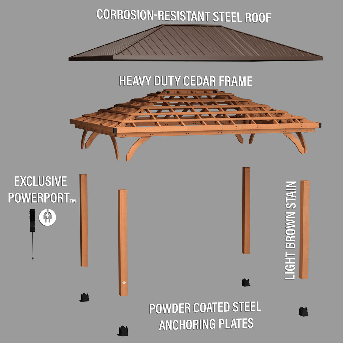 4.9m x 3.7m Barrington Gazebo