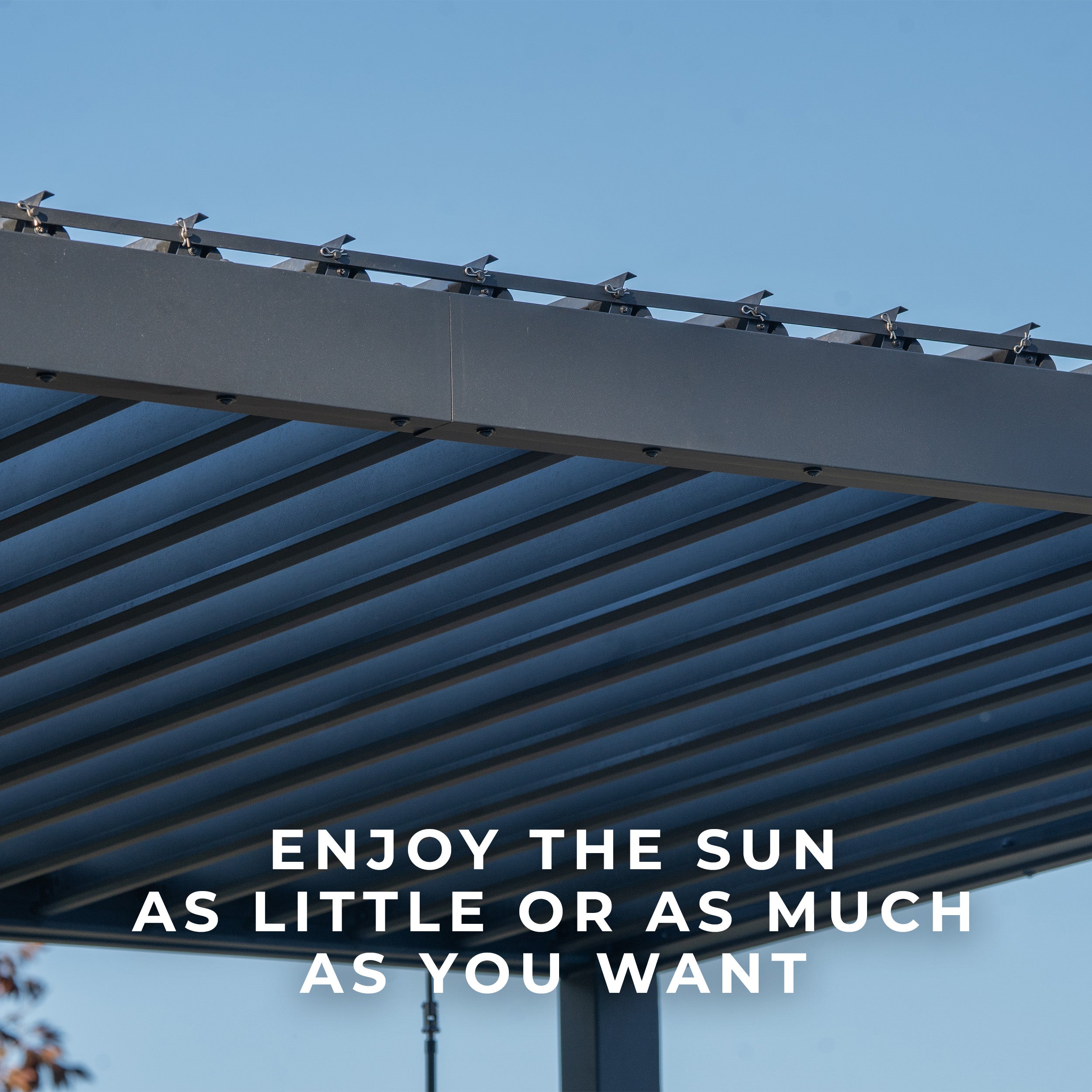 3.6m X 3m Sarasota Steel Louvered Pergola enjoy the sun as little or as much as you want