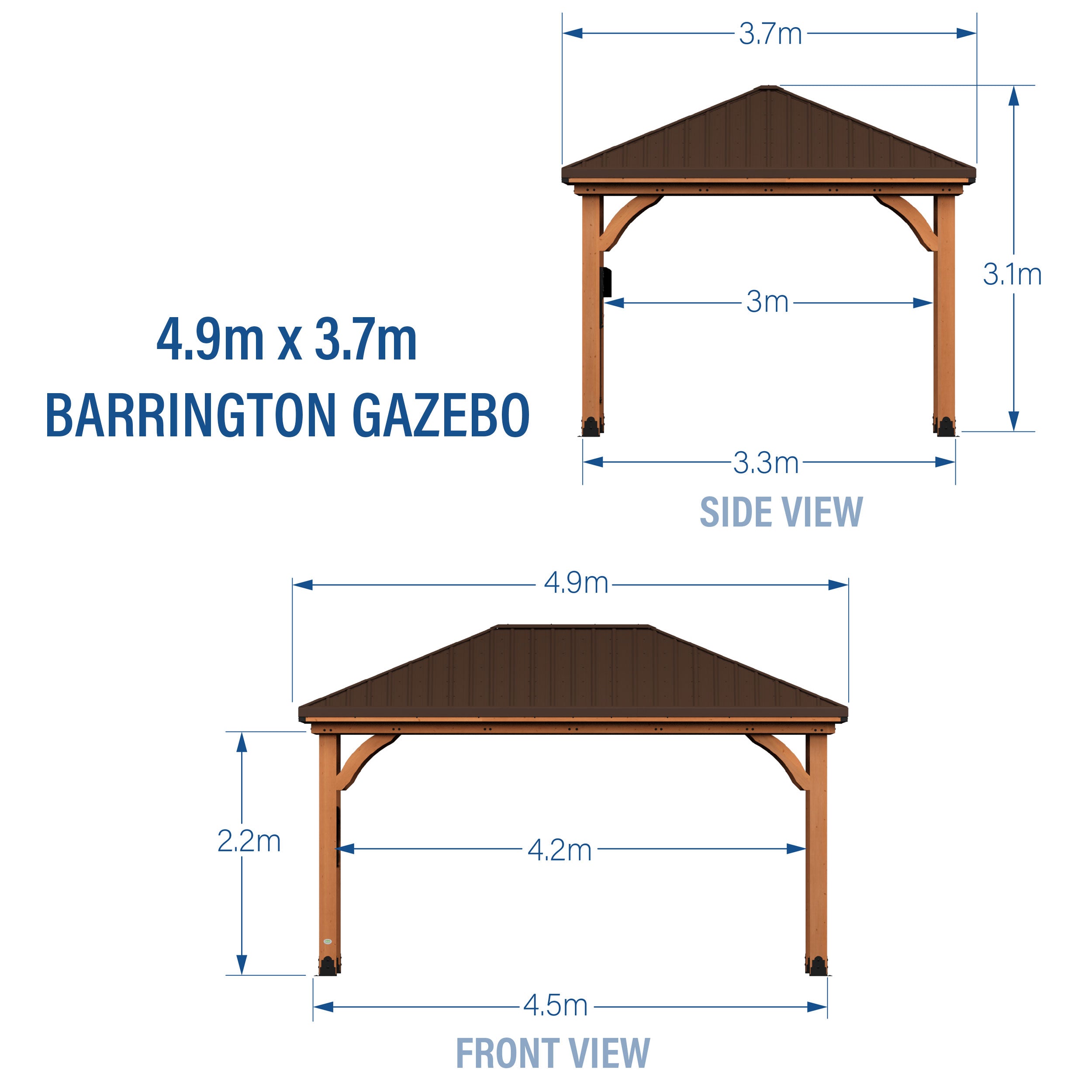 4.9m x 3.7m Barrington Metric Dimensions