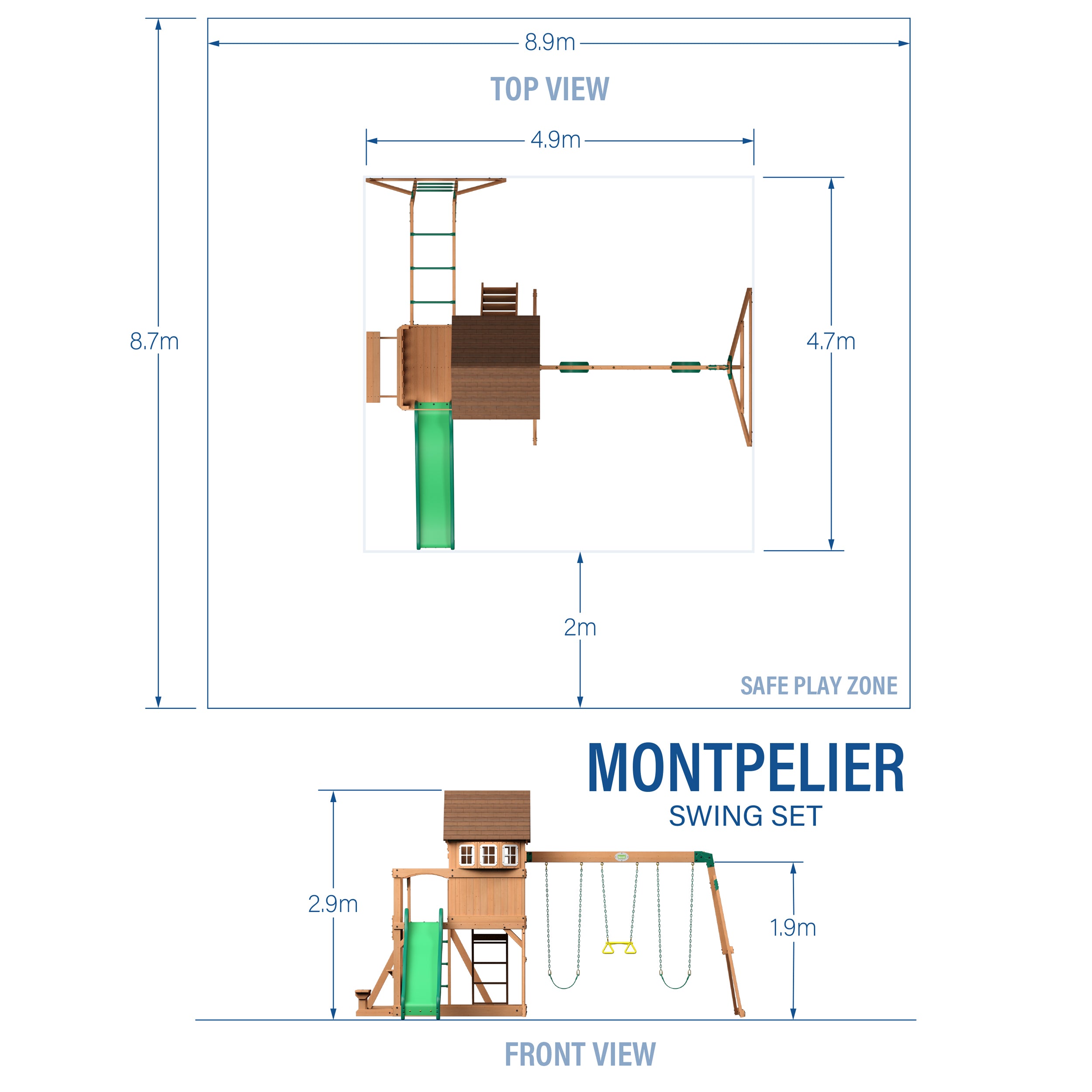 Montpelier Play Set Metric Diagram