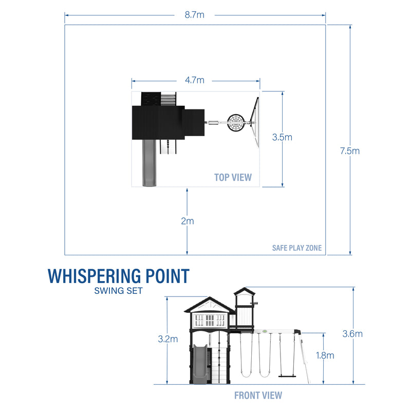 Whispering Point Swing Set specifications