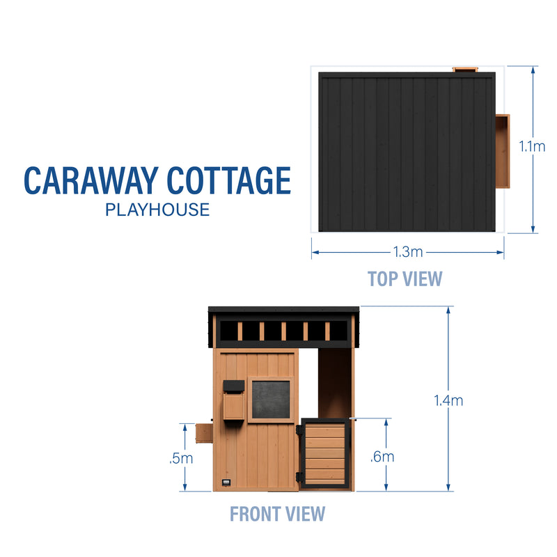 Caraway Cottage Light Brown Cubby House specifications