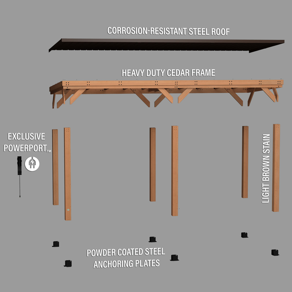 6.3m x 2.9m Arcadia Slope Roof Gazebo
