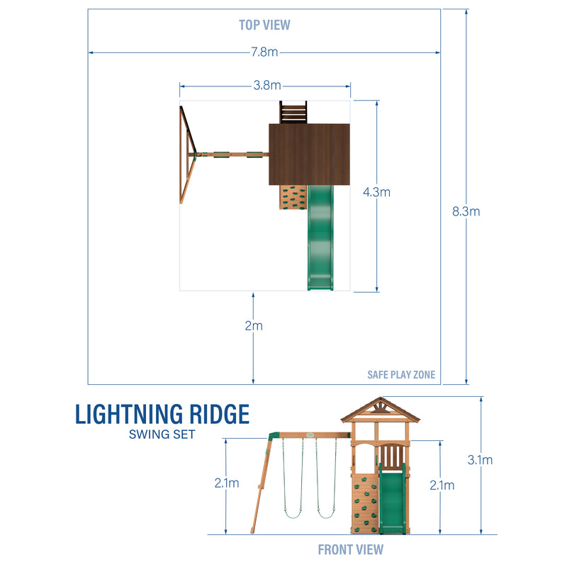 Lightning Ridge Play Centre Swing Set specifications