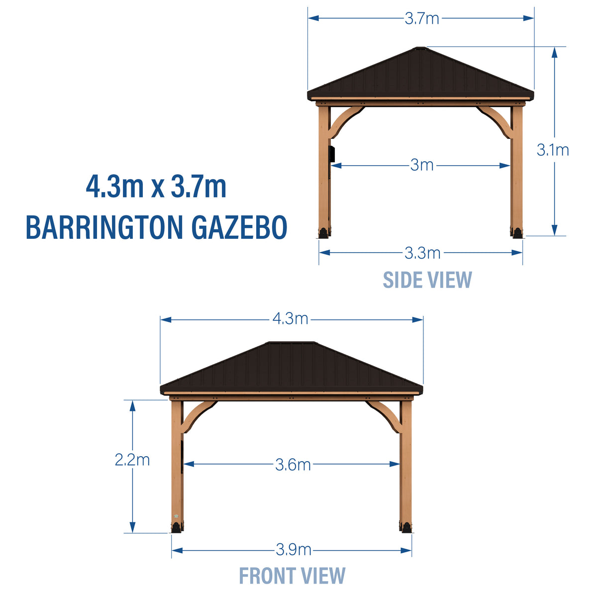 4.3m x 3.7m Barrington Gazebo