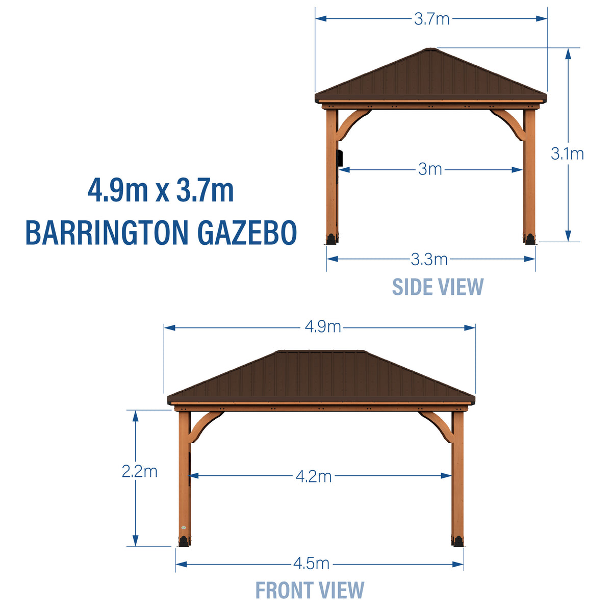 4.9m x 3.7m Barrington Gazebo