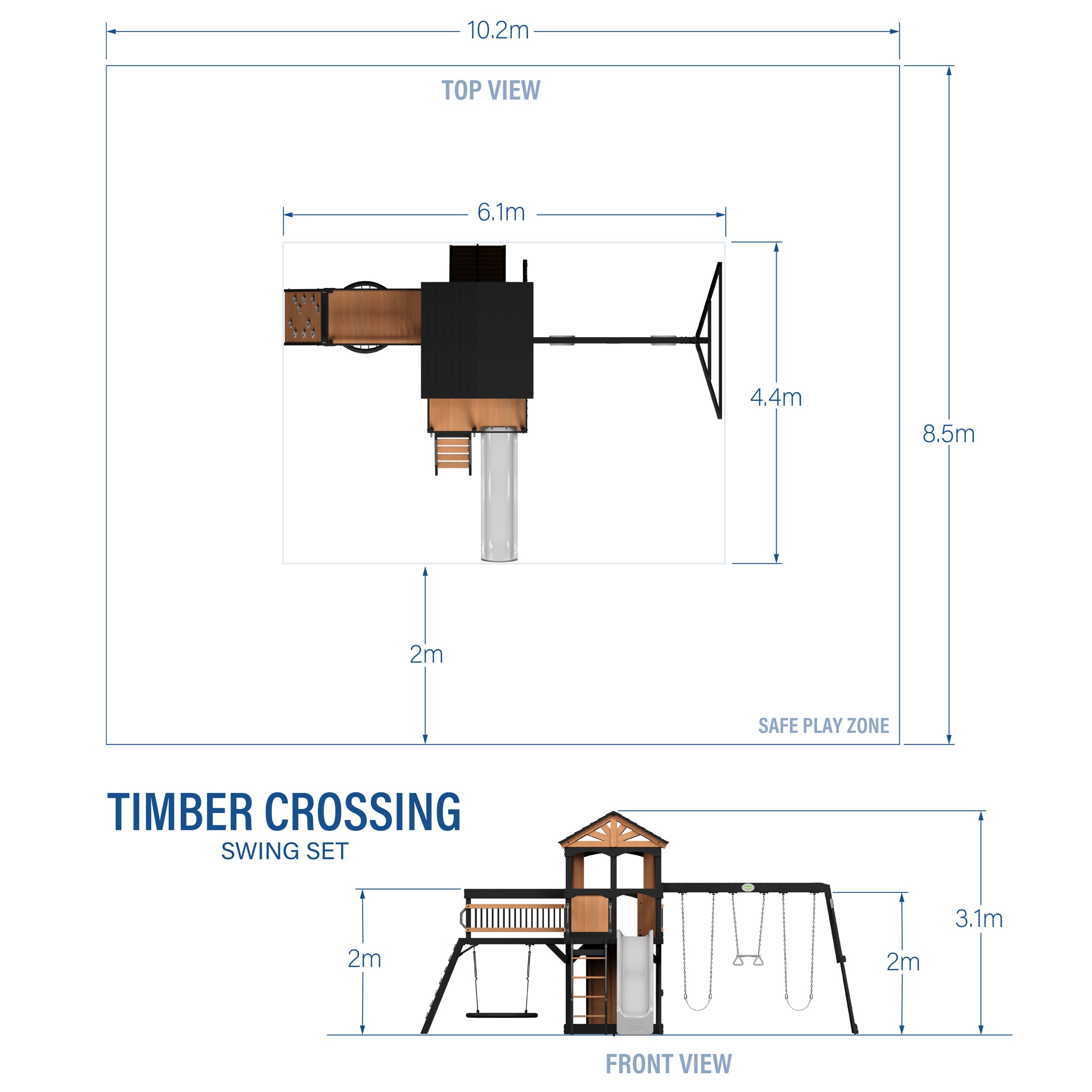 Timber Crossing Play Centre Swing Set