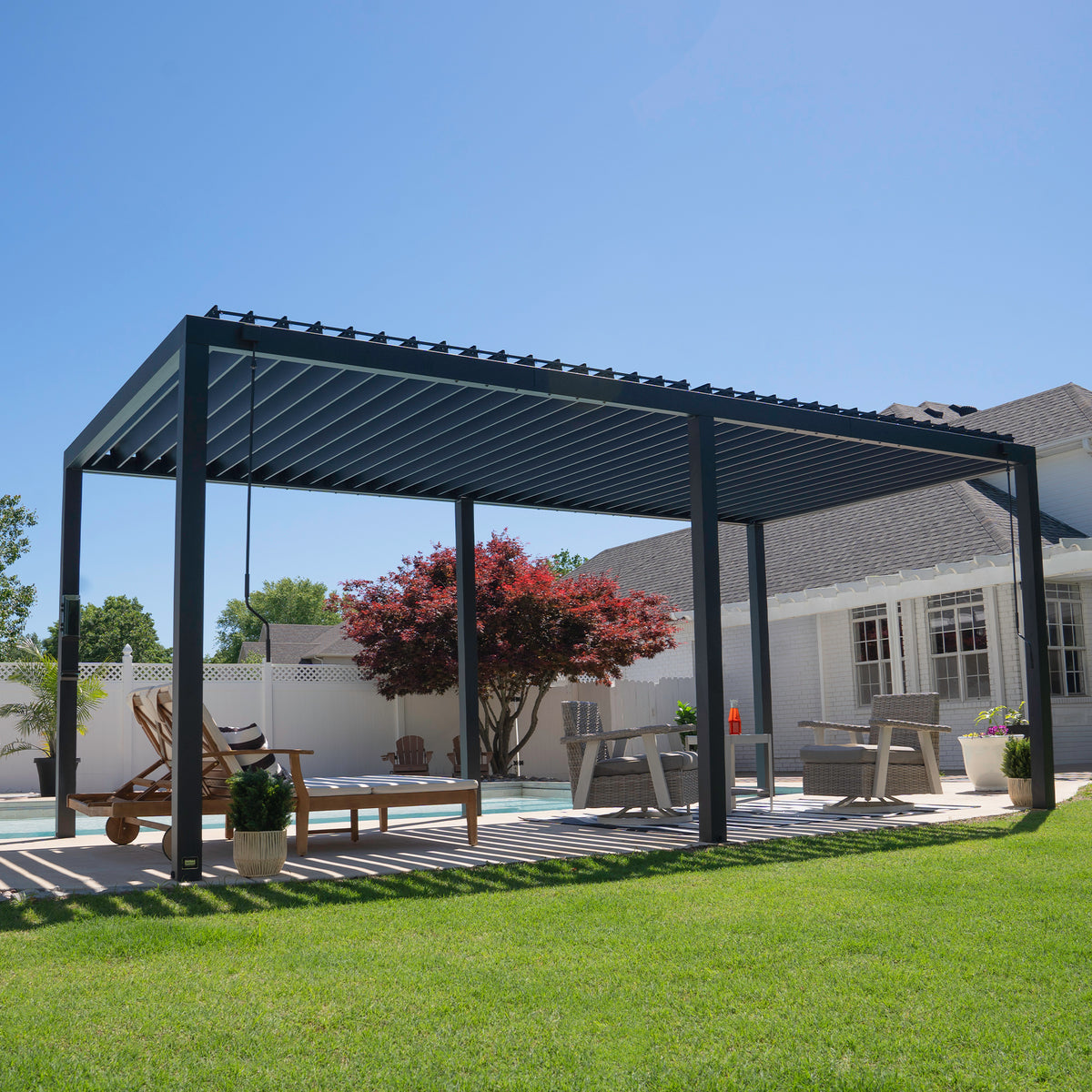 6.0m x 3.0m Sarasota Steel Louvered Pergola